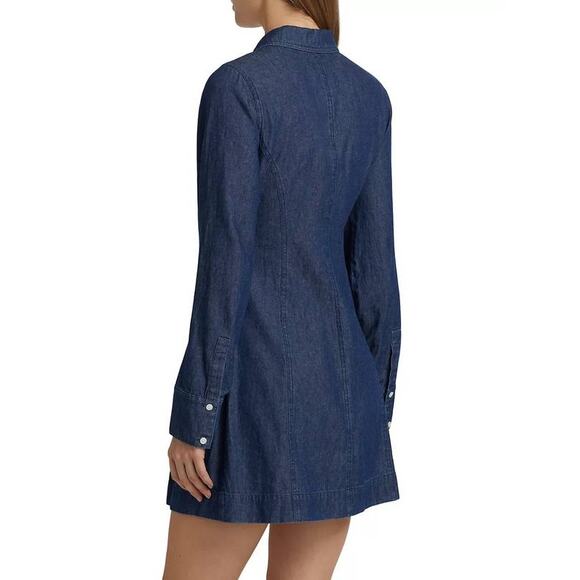 Derek Lam 10 Crosby Danielle Shirt Denim Mini Dress Jaye TR525440D160 US 2 XS - Picture 5 of 8